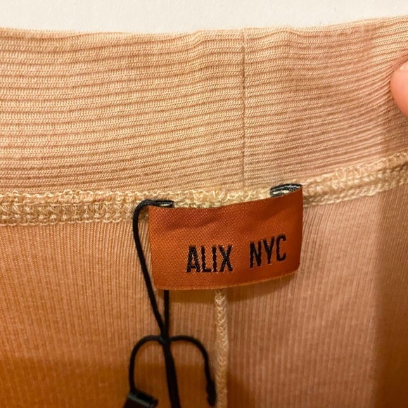 Alix NYC ribbed lounge pants beige Size Large sweatpant wide leg high rise - Picture 4 of 12